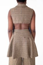 Load image into Gallery viewer, GLEN PLAID OPEN BACK LINEN VEST
