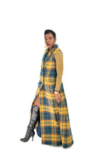 Load image into Gallery viewer, PLAID MAXI VEST YELLOW GOLD

